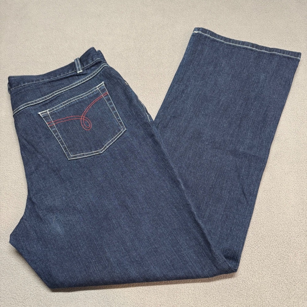 Sag Harbor Sport Petite Jeans Dark Wash Straight Leg Stretch Denim 16P T52894